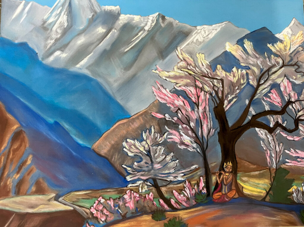 Dessin-pastels secs-Himalayas