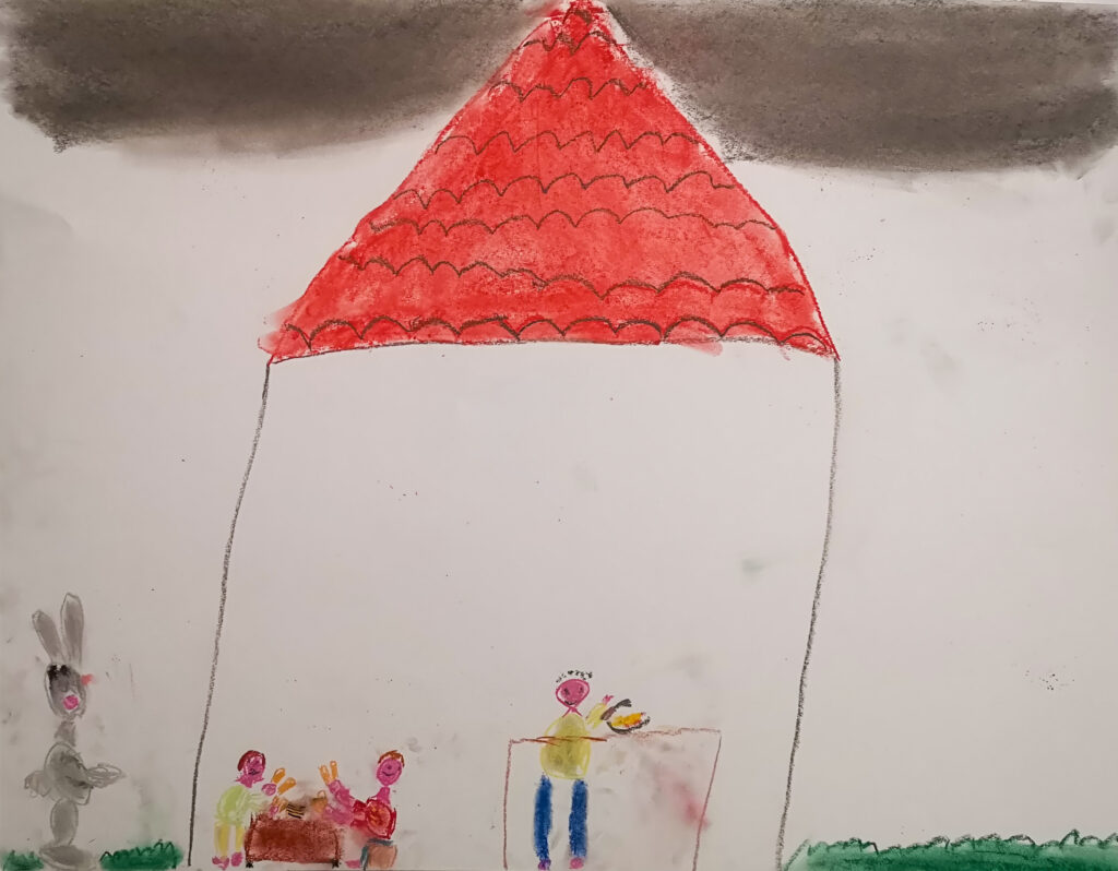 Seance individuelle_enfant_pastel sec_art-therapie evolutive_maison_symbolique_colere_emotions